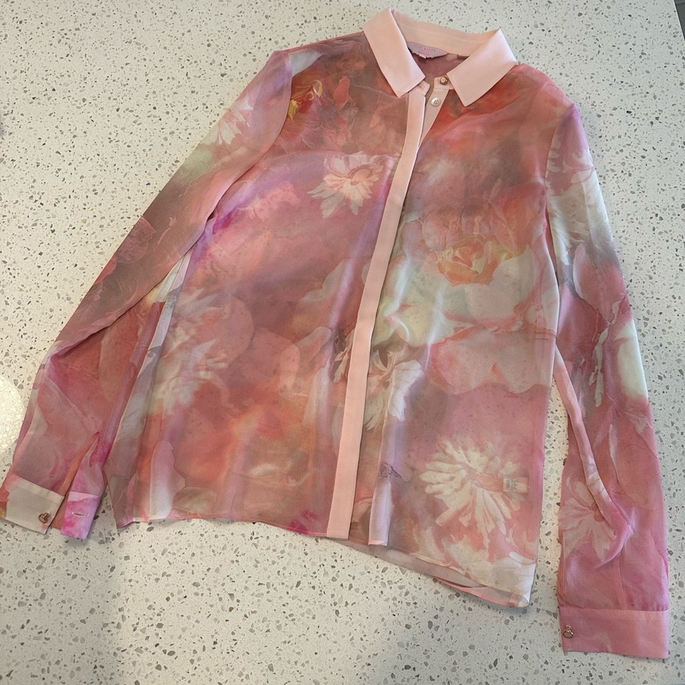 Pink Ted Baker Button Down Sz 1